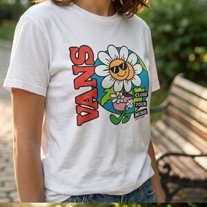 Vans Festival Casual White Clear‎ your mind Tee Shirt